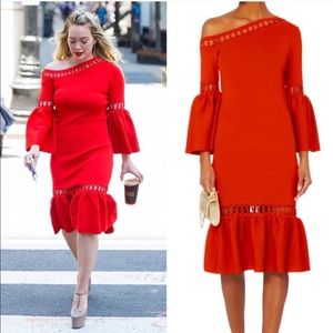 Jonathan Simkhai Red Off-Shoulder Midi Dress